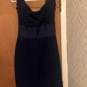 Max Studio Navy Ruffled Mini Dress